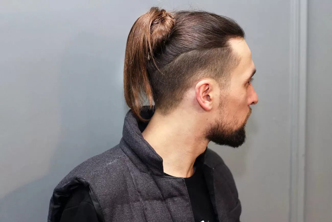 Хвост на затылке. Стрижка Top Knot. Андеркат man bun. Пучок (Top-Knot, андеркат, Самурай). Прическа Top Knot.