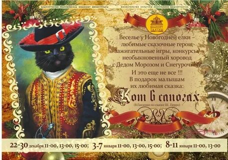 Кот в сапогах после новогодних праздников