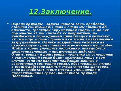 Экологическое заключение по проекту