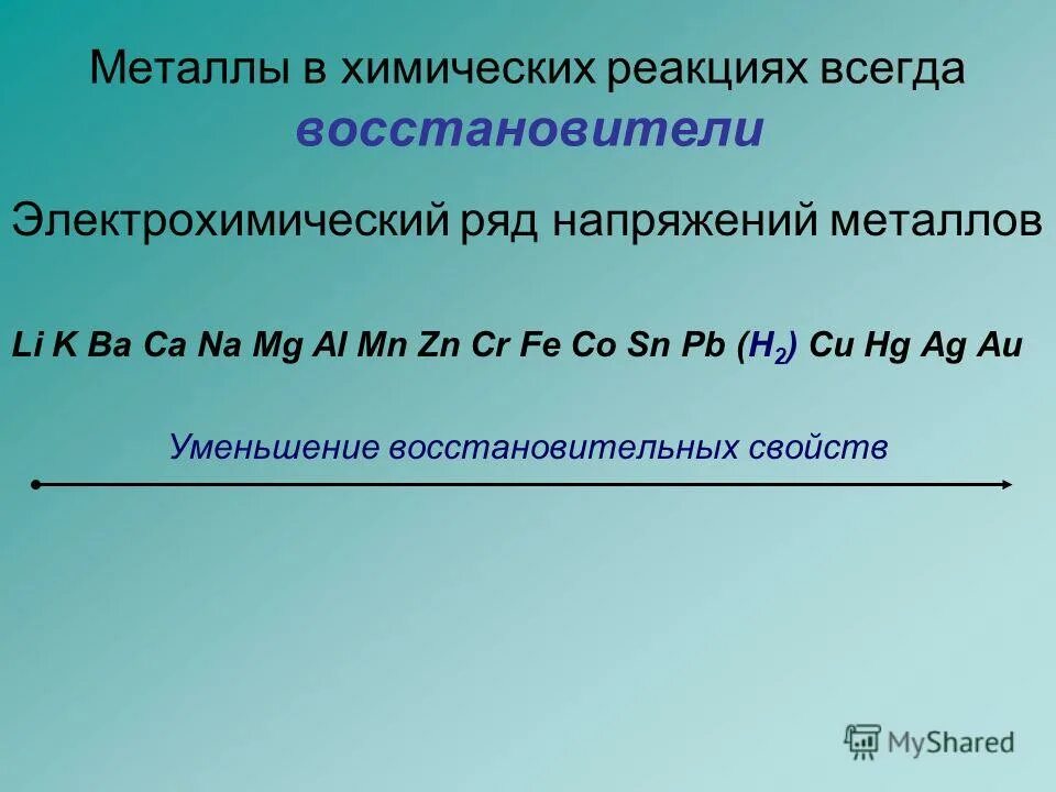 Большинство металлов являются. Металлы в химических реакциях всегда. В ряду химических элементов na MG al. Напряжение металлов.