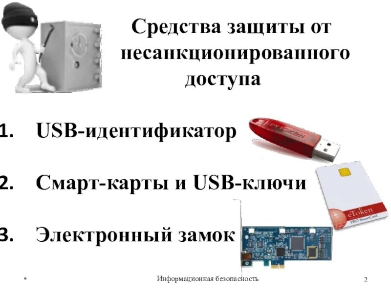 Организация защиты от несанкционированного доступа. Методы и средства защиты информации от несанкционированного доступа. Аппаратные методы защиты. Аппаратные средства информационной защиты. Средства защиты информации от НСД.