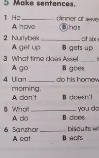 Make sentences he not