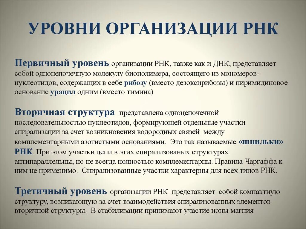 Уровни организации РНК. Уровни структурной организации РНК. Структурная организация РНК. Уровни структуры ДНК И РНК.