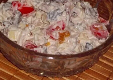 Салат копченая курица грибы маринованные рецепт