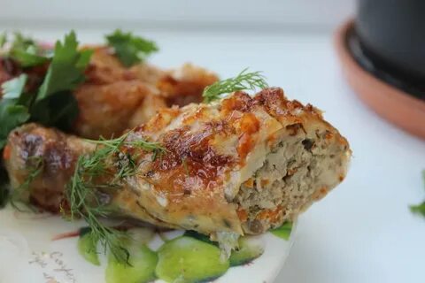 Фаршированные голени с грибами