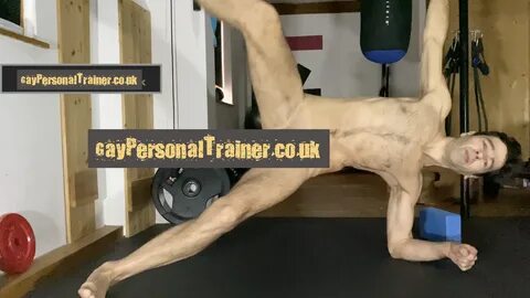 Naked workout erection.