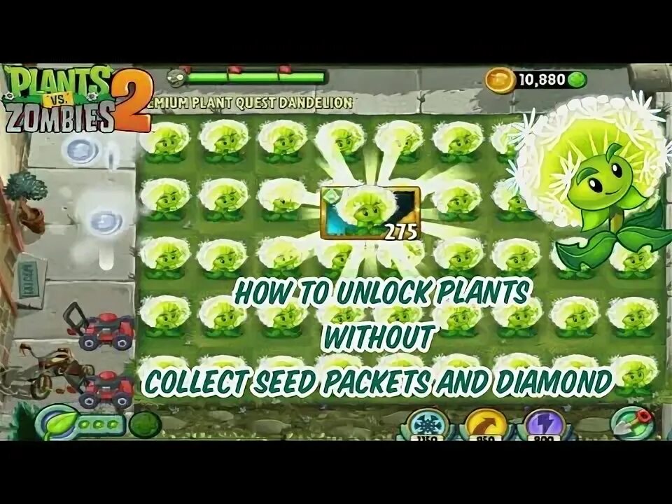 Unlock plant. Одуванчик из растения против зомби 2.