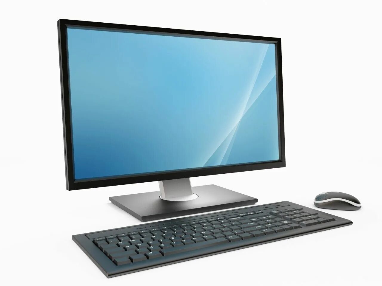 Компьютер. Персональный компьютер. Компьютер на белом фоне. Kompiyuter.