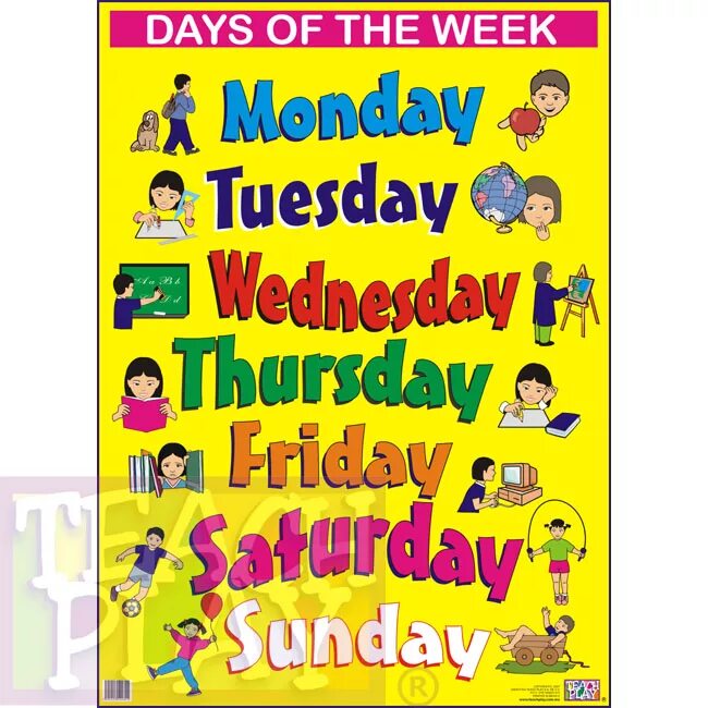 Week day names. Дни недели на английском для детей. Английский язык Days of the week. Days of the week плакат. Days of the week дни недели в английском.