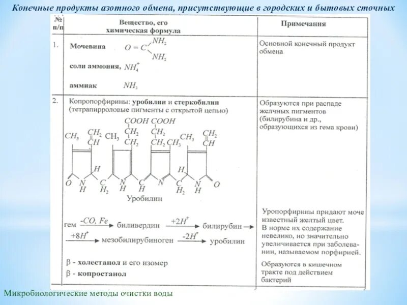 Основной конечный продукт азотистого обмена. Продукты азотистого обмена. Конечные продукты азотистого обмена. Микробиологический метод очистки. Конечные продукты обмена азотсодержащих соединений.