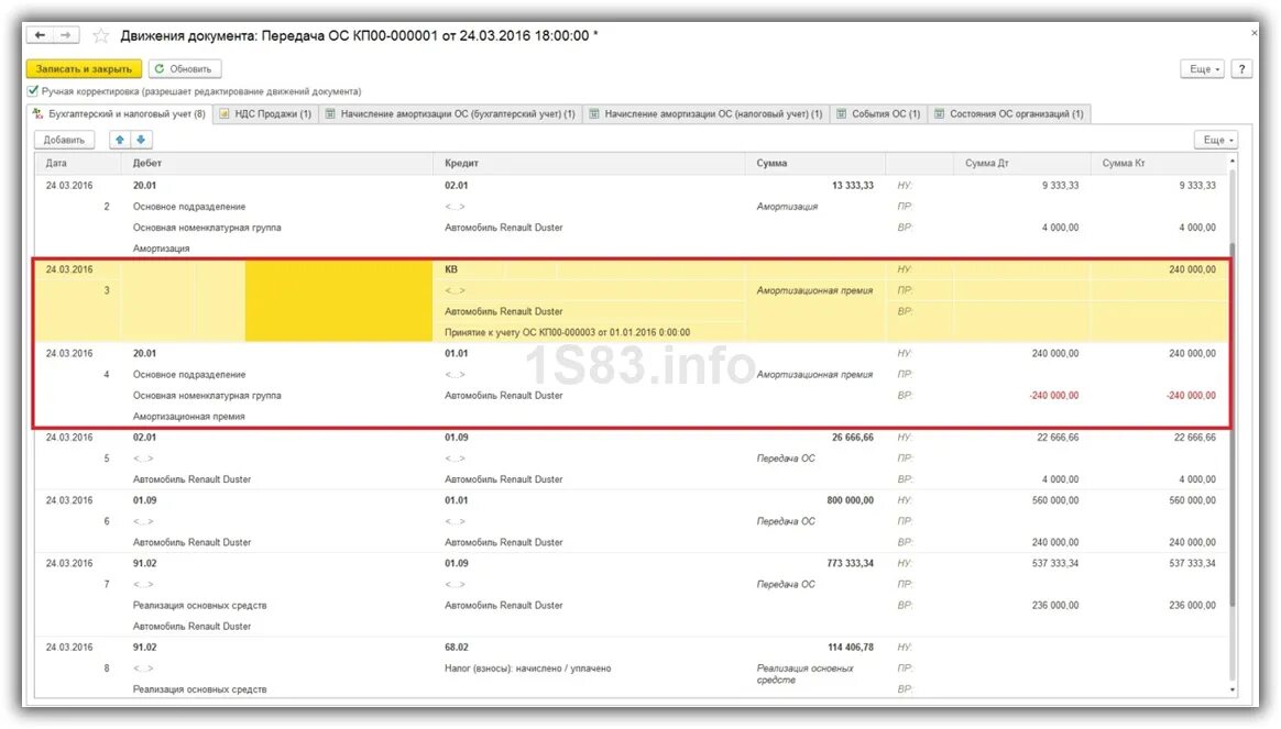 Как продать основное средство 1с 8.3. Проводки по восстановлению амортизационной премии. реализация основных средств проводки в 1с 8.3. передача ос в казну проводки 1с.