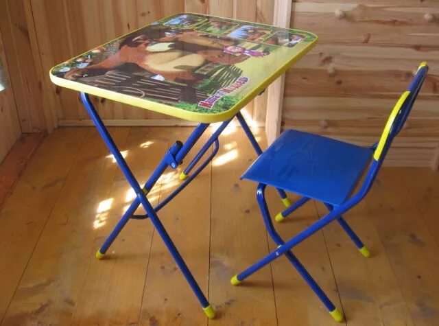 Детский комплект кпу1. Детский складной стол и стул. Детский раскладной столик. Столик детский со стульчиком складной.