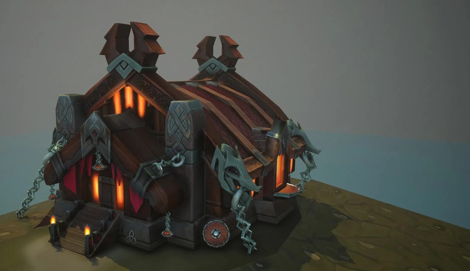 Дом милый дом вов. Wow Vrykul Longhouse. Домики ВОВ. Wow House архитектура. Warcraft buildings Concepts.