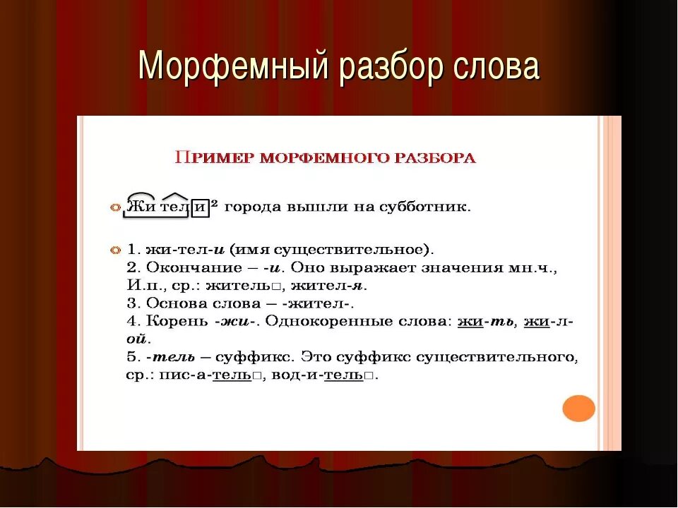 Добираемся морфемный разбор