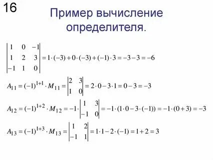 Пример определителя кратко