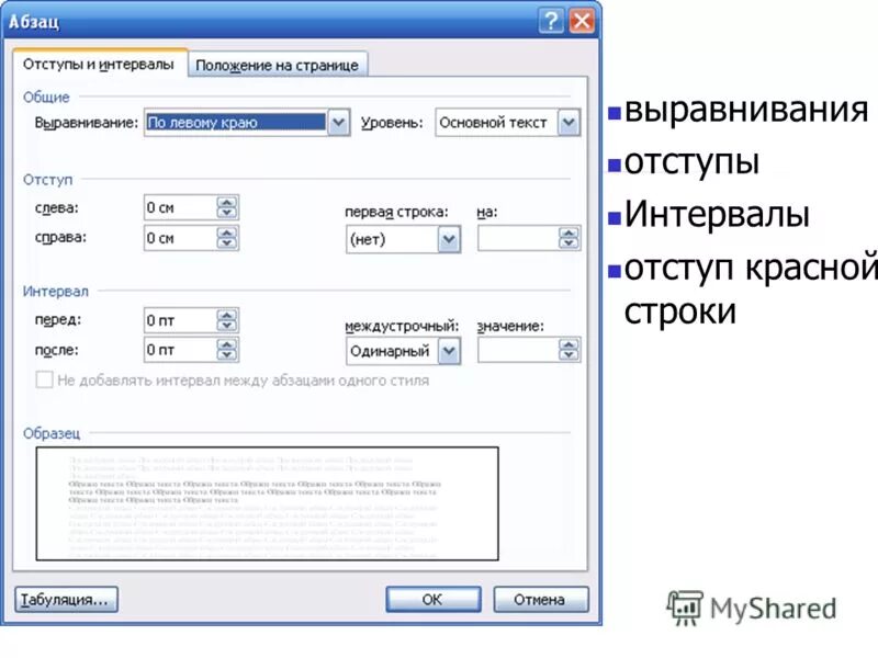 Отступ. Отступы и интервалы. Отступ абзаца. Интервал абзаца. Шрифт по левому краю