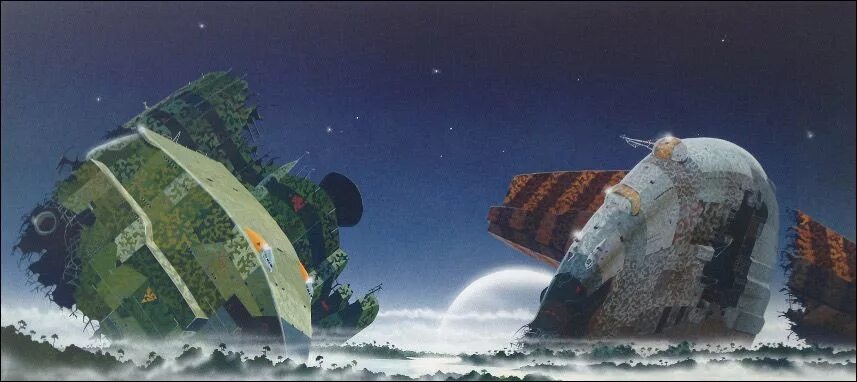 The wreck of the spaceship. Angus mckie художник космический. colin hay арт. space battle wreck art. colin hay sci fi art.