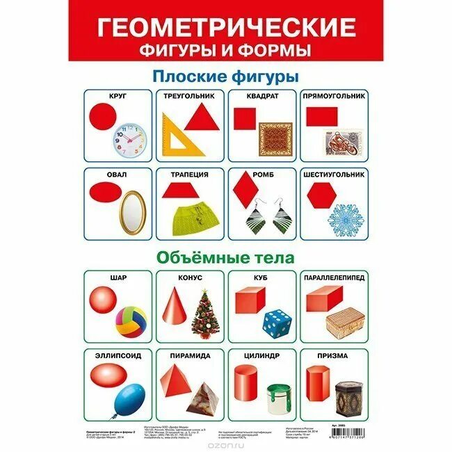 Плакат Геометрические фигуры 0-02-319 - купить в ООО "ИНТЭК", цена на Мегамаркет