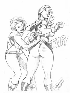 jeff batista, power girl, supergirl, dc, 2009, tagme, ass, spanking, thong,...