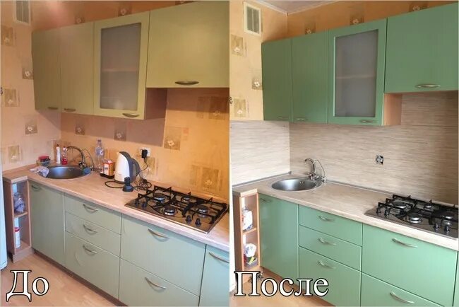 Замена кухонных фасадов из МДФ, массива, пластика