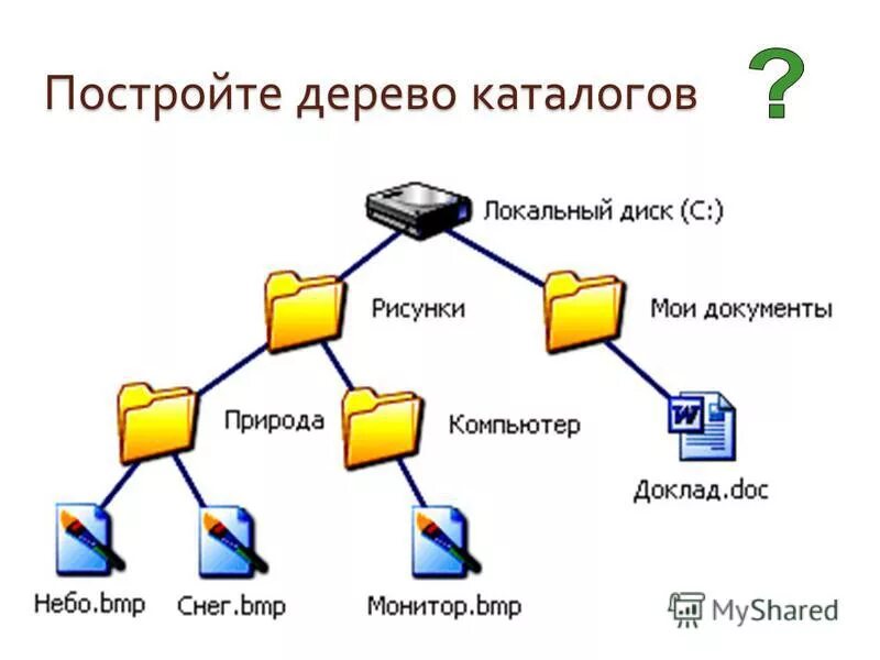 Папка каталоги дерево каталогов. Дерево каталогов. Постройте дерево каталогов. Построить дерево каталогов Информатика.