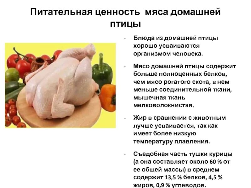 Чем полезно мясо птицы. Мясо домашней птицы. Польза мяса птицы. Блюда из мяса птицы презентация.