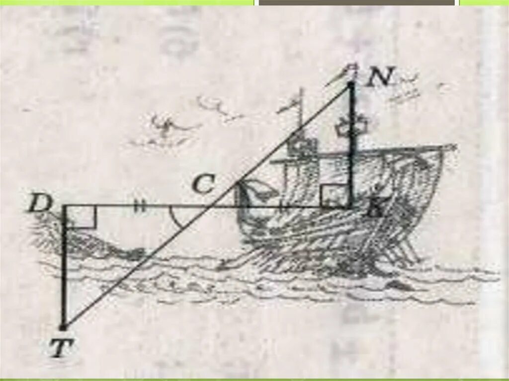 Какое расстояние корабль. Теорема Фалеса в морской навигации. Дальномер Фалеса. Теорема Фалеса. Применение теоремы Фалеса в навигации.