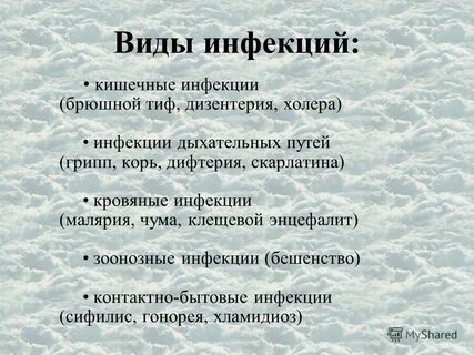Типы инфекций