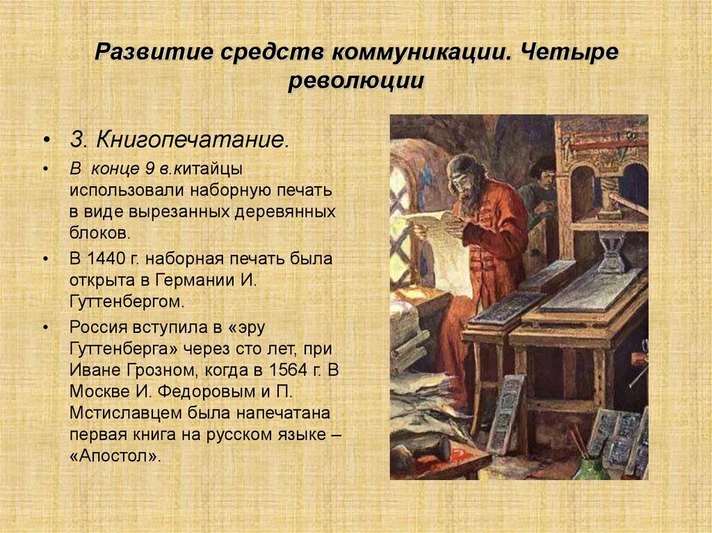 Какое значение имело начало книгопечатания. Иван фёдоров – основатель книгопечатания на руси. начало книгопечатания в россии в 16 веке иван федоров. иван федоров книгопечатание типографии в россии. иван фёдоров первопечатник печатный станок.