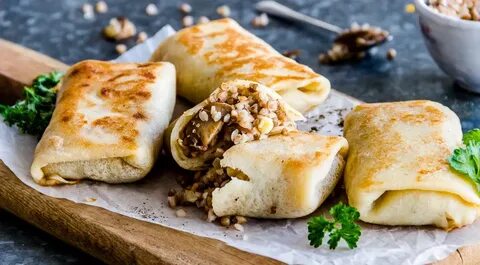 Блинчики с грибами и яйцом