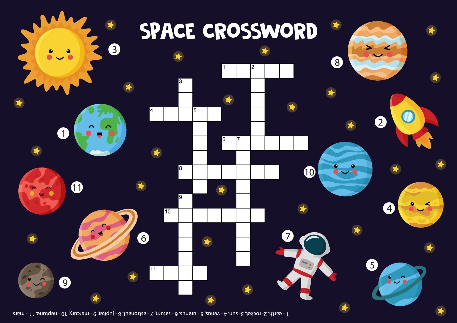 Космический кроссворд для детей. Кроссворды детские на тему космос. Кроссворд на тему космос для детей.