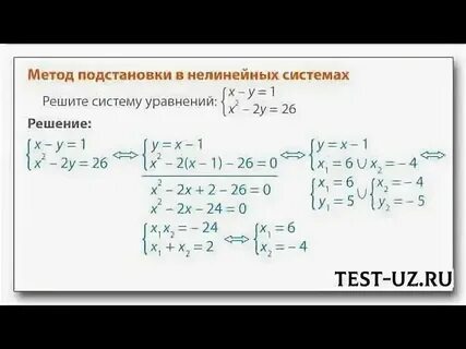 Системы нелинейных уравнений задачи