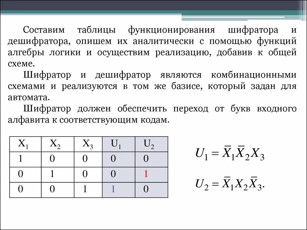 Функционирующая таблица. Логическая функция шифратора. Закон функционирования дешифратора. Дешифратор реализация функции. Функции алгебры логики.