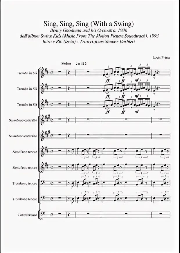 Sing sing sing песня текст. Sing Sing Sing Benny Goodman Ноты. Sing Sing Sing Ноты для саксофона. Sing Sing Sing Benny Goodman Ноты для фортепиано. Sing Sing Ноты для фортепиано.