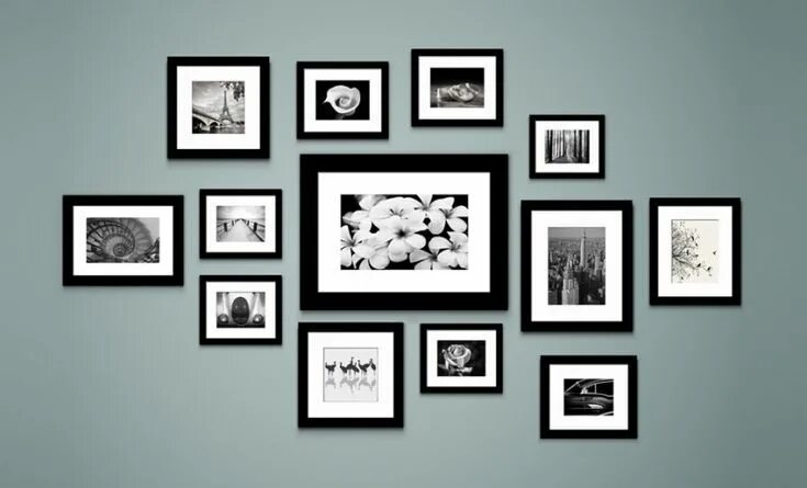 Рамки на стене в интерьере как называется Retro Style 16pcs Wood Photo Frames For Living Room Decor Family Wedding Picture