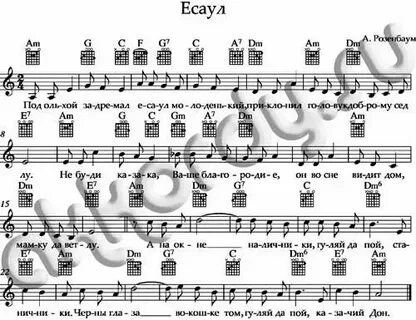 Задремал есаул молоденький аккорды