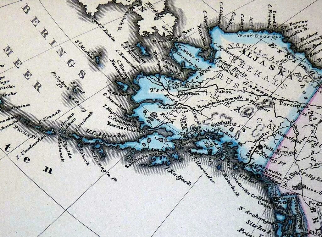 Покажи аляску. Русская Америка 19 век карта. Аляска 19 век карта. Новоархангельск Аляска 19 век. Аляска карта 1867.