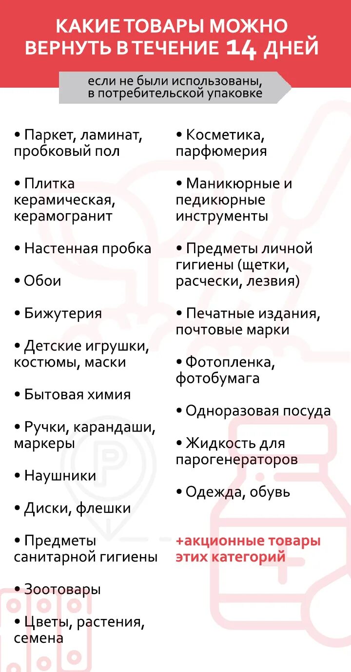 Какие товары можно обменять. Список товаров которые нельзя вернуть. Товары которые можно вернуть. Список товаров. Перечень товаров которые можно вернуть в магазин.