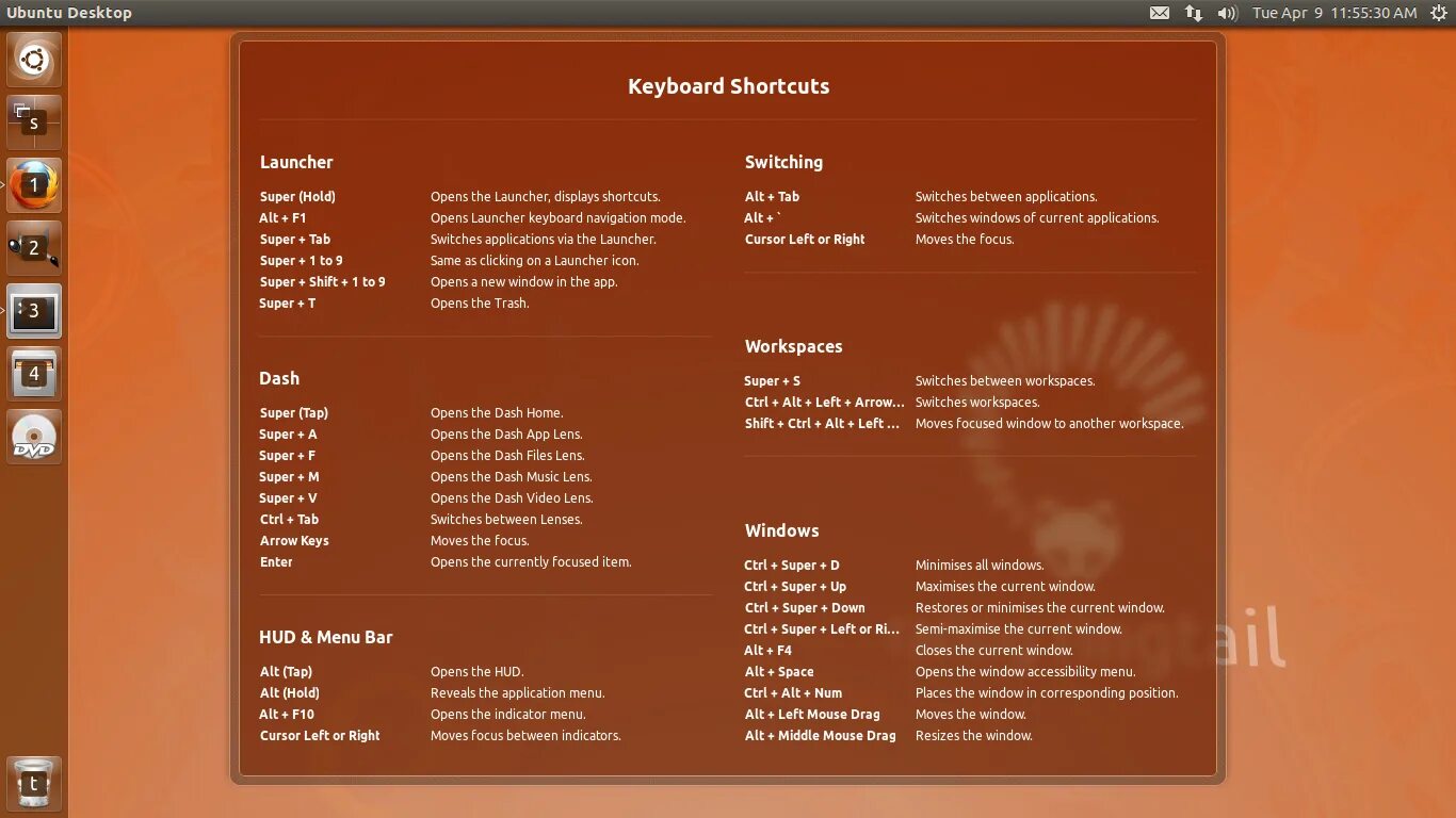 Комбинации клавиш linux. Убунту сочетания клавиш. Хоткеи для убунту. Ubuntu Keyboard shortcuts. Сочетание клавиш на убунте.