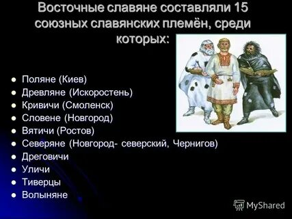 К восточным славянам относятся поляне