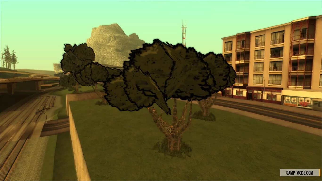 Самп листья. Дерево гта самп. gta san andreas деревья стандартные. листва самп. зеленые деревья самп.