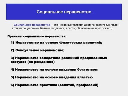 Неравные условия