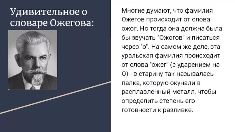 Ожегов ударение. Ожегов ударение в фамилии. Ожегов лингвист достижения.