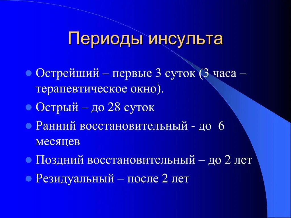 Инсульт 3 день. Периоды инсульта. Острый период инсульта. Периоды ишемического инсульта. Критические периоды при ишемическом инсульте.