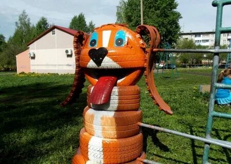 Поделки из шин для сада
