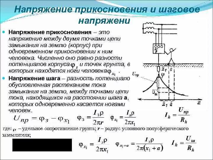 Напряжение между. Шаговое напряжение формула. Формула расчета напряжения прикосновения. Шаговое напряжение формула расчета. Понятие напряжение шага и напряжение прикосновения.