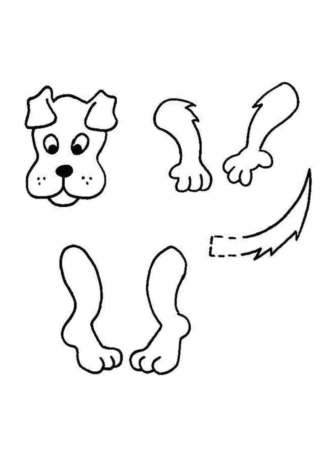 Собери собаку. Пазлы для самых маленьких собачка. Собери собаку. Vladi toys мягкие пазлы собачка а 5. Аппликации животных для детей.