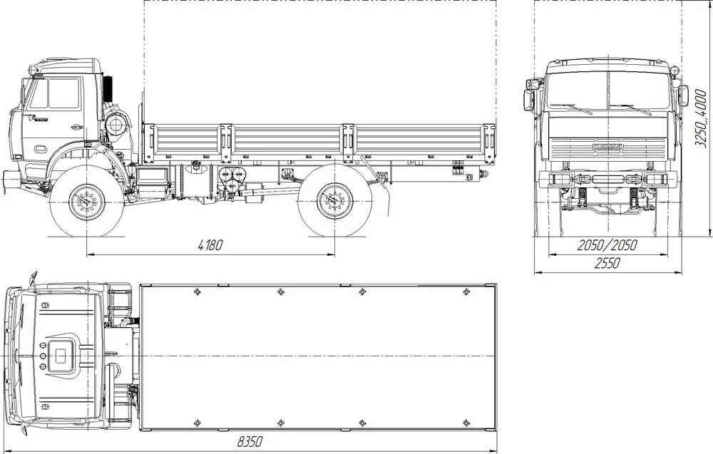 Бортовая камаз схема. Габариты камаз 53212 бортовой. маз 437041-261.