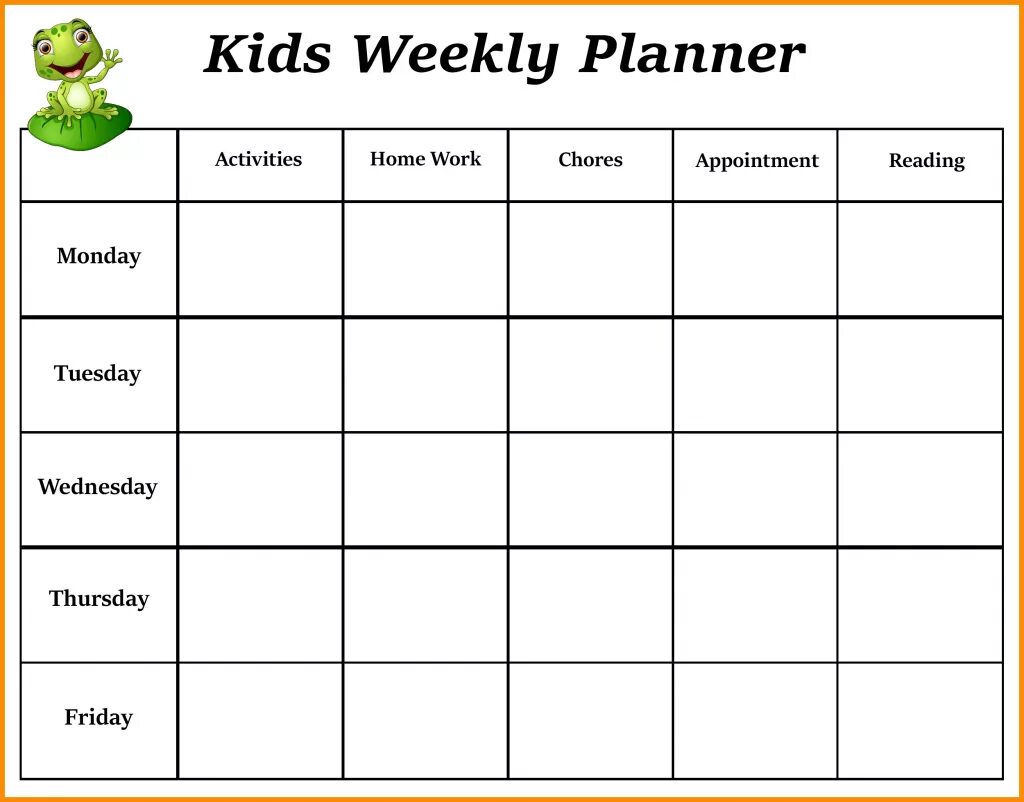 Look at the calendar then. Week Planner for Kids. Week Schedule. Еженедельный календарь. Kids Weekly Planner.