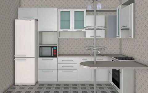 Кухни проекты с колонками